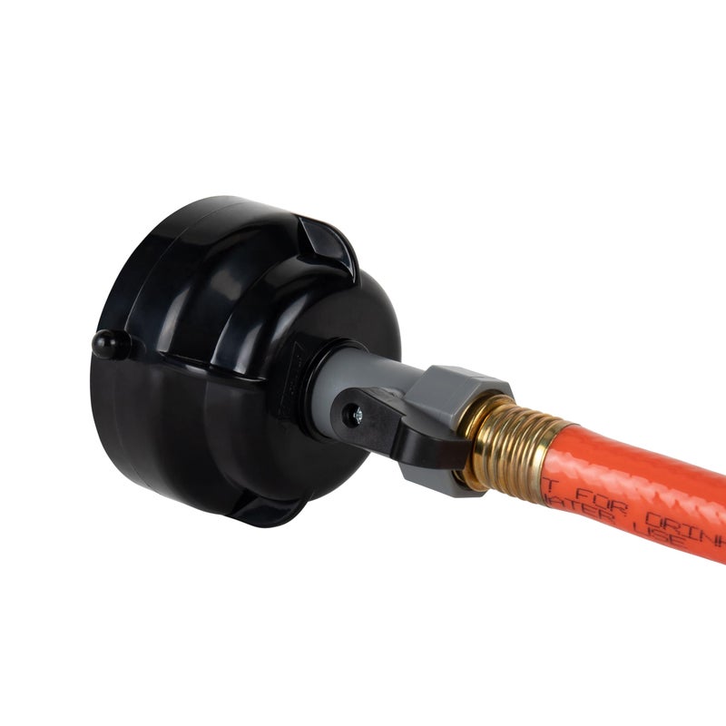 Camco RhinoFlex 10-Ft RV Clean-Out Gray/Black Water Hose with Rinser Cap | Features 4-Way Water Pressure Blaster & Water Shut-off Valve | Great for Cleaning Camper Black Water Tanks & More (22999) - Image 5